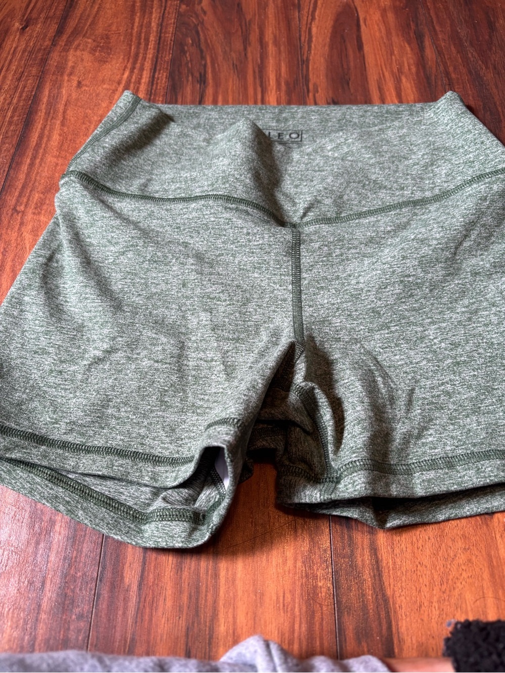 Fleo Olive Green High-Waist Athletic Shorts